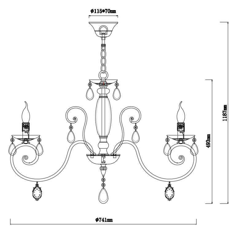 Подвесная люстра Rivoli Oro 2011-206 Б0038395