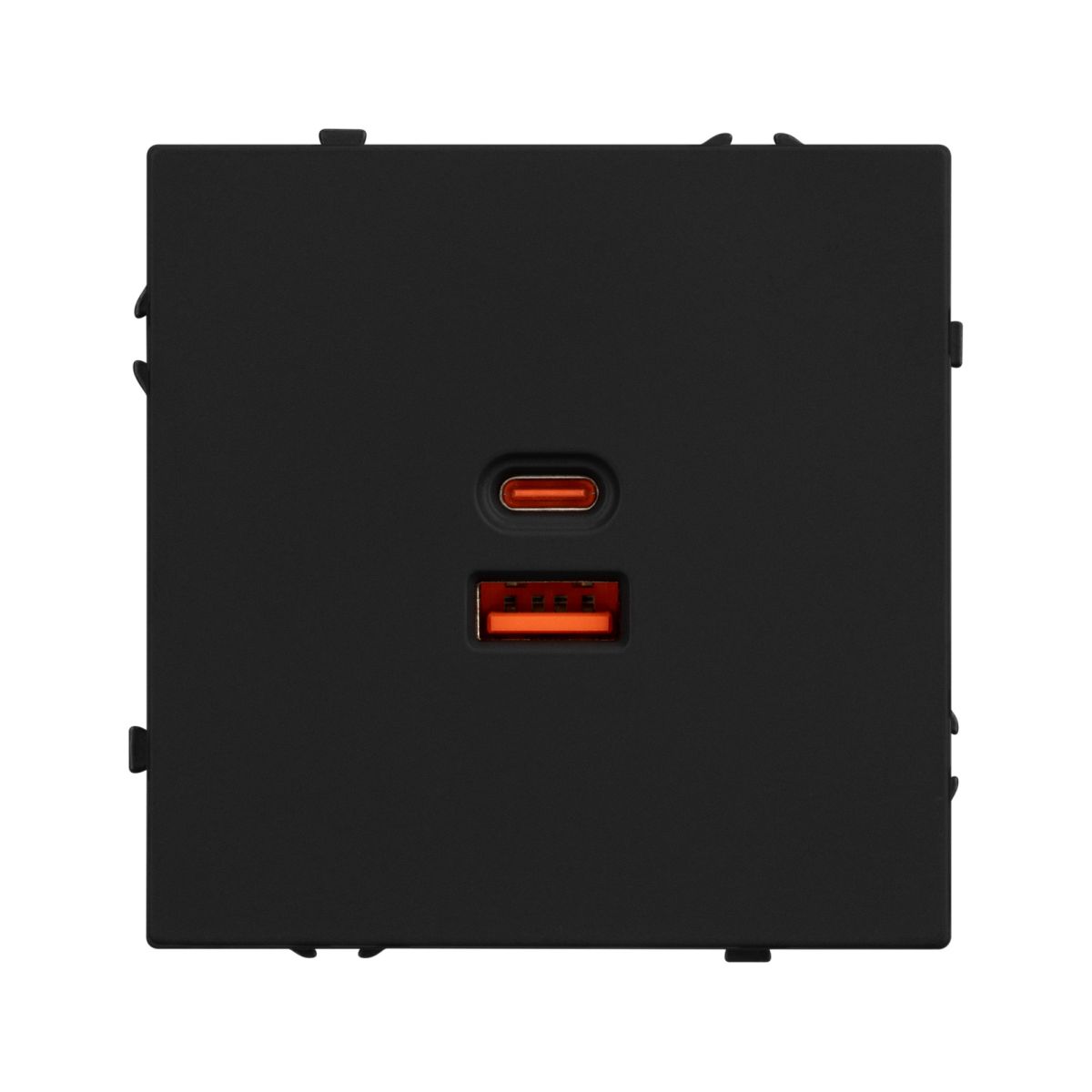 USB Розетка тип A+C софт-тач черный оникс Arlight SCT-MUAC-SFPL-FC-BK (65W, QC3) 054317(1)