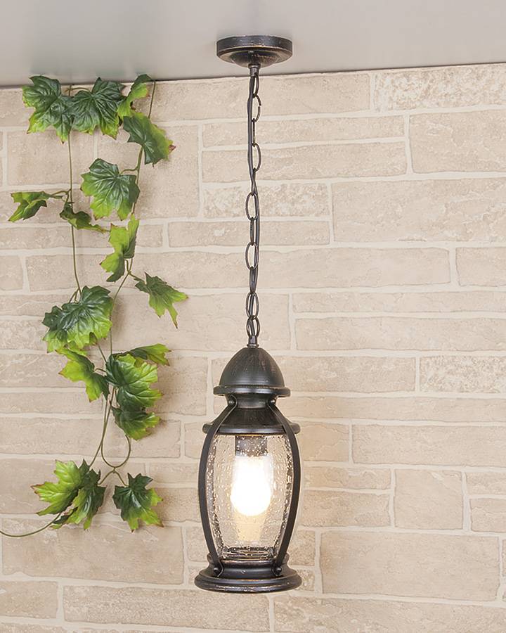 Уличный подвесной светильник Elektrostandard Antares H черное золото 4690389064975