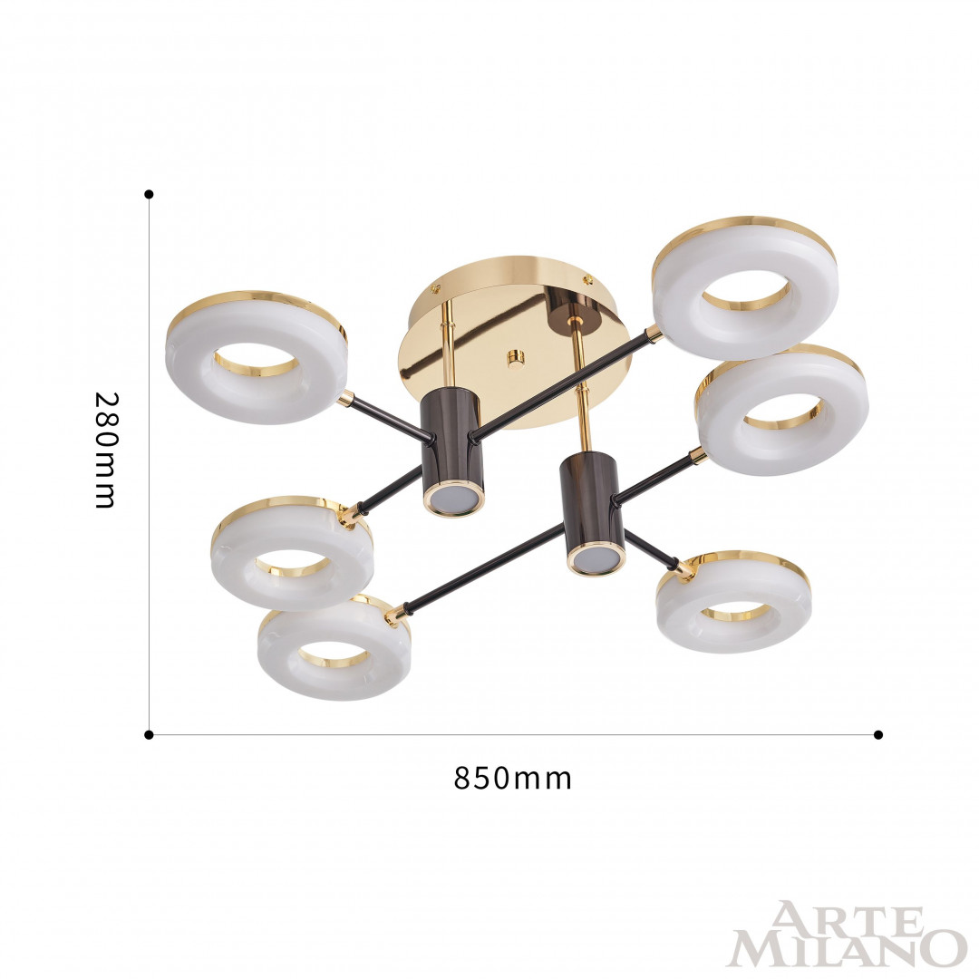 Потолочная люстра Arte Milano 271399/6 BK/GD