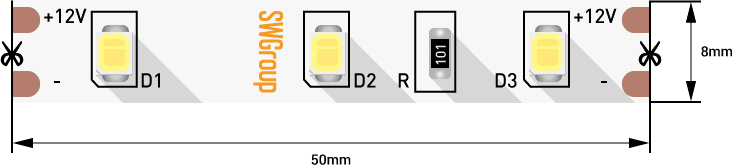 Светодиодная лента SWG SWG260-12-4.8-NW 003590