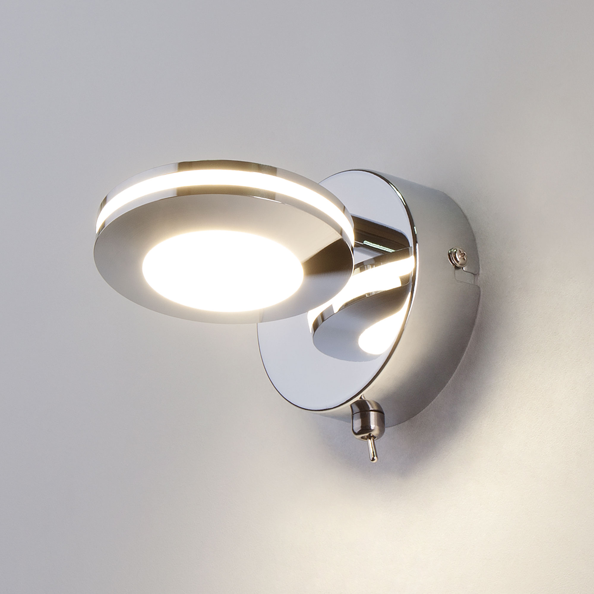 Настенный светодиодный светильник Eurosvet Round 20002/1 хром