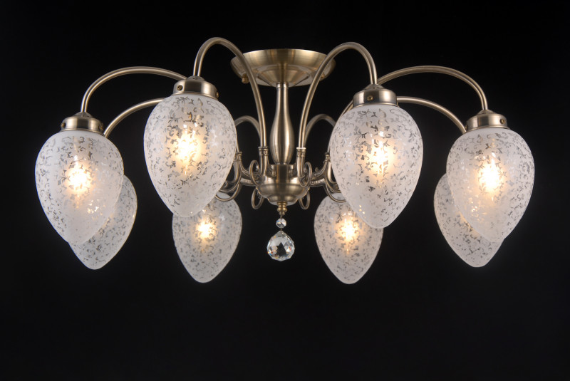 Люстра на штанге Natali Kovaltseva ZARAGOZA 81050-8C ANTIQUE BRASS