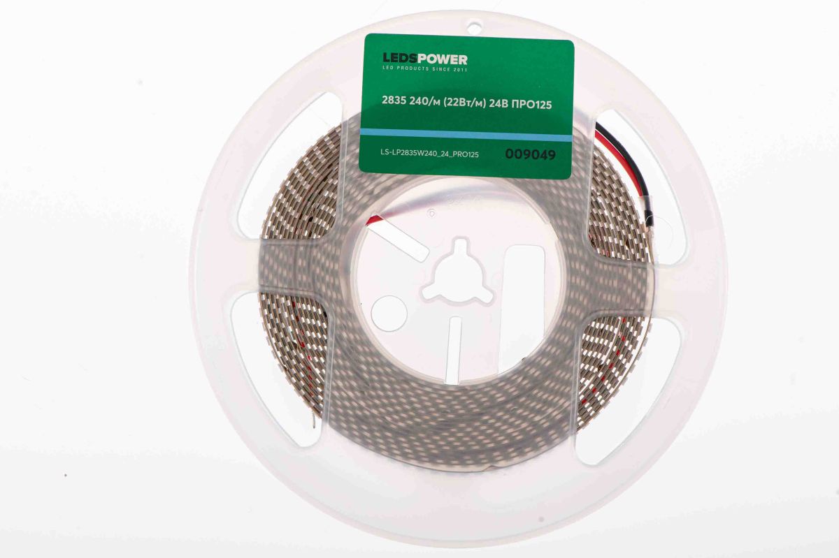 Светодиодная лента LEDS POWER 2835 240/м (22Вт/м) 24В холодная, серия ПРО125 009049