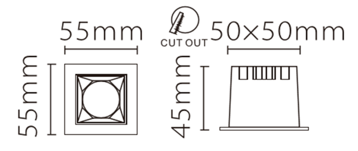 Встраиваемый светильник Fiberli XL003-1T 12130301