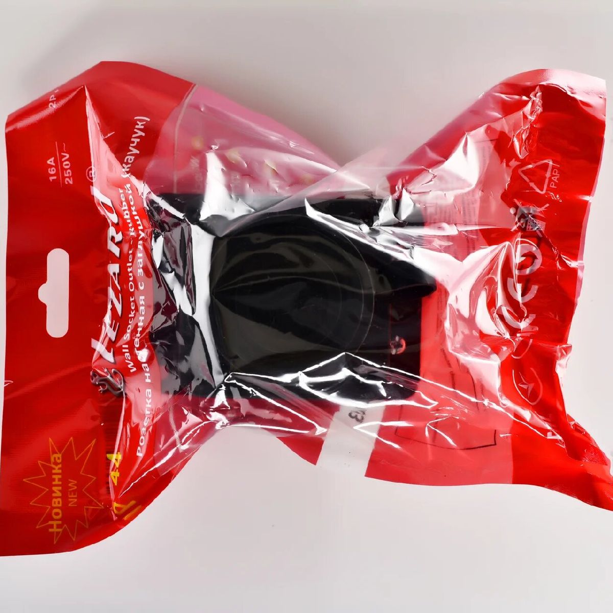 Розетка наружная прямая с заглушкой Lezard Каучук 106-0400-0103/103