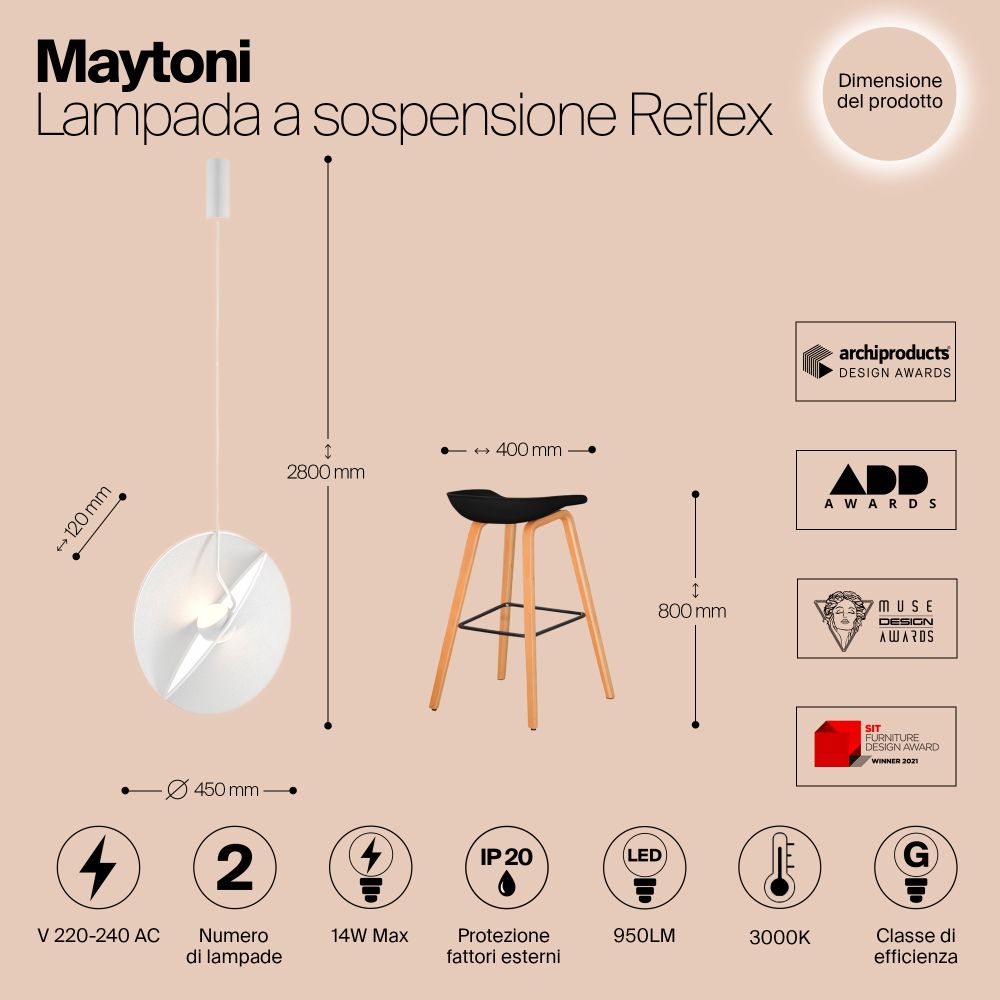 Подвесной светильник Maytoni Reflex MOD154PL-L6W3K
