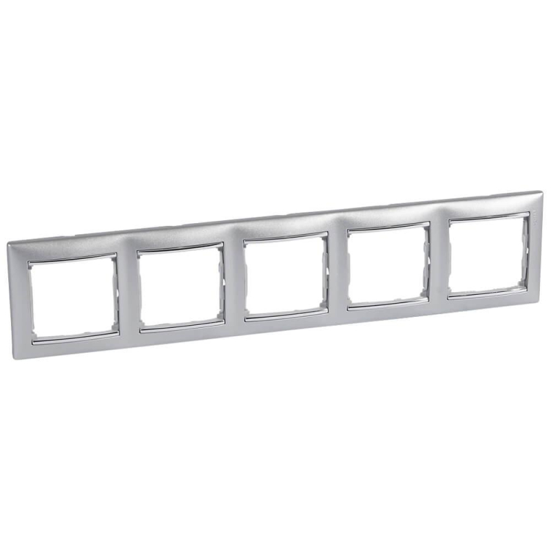 Рамка 5-постовая Legrand Valena алюминий/серебряный штрих 770355