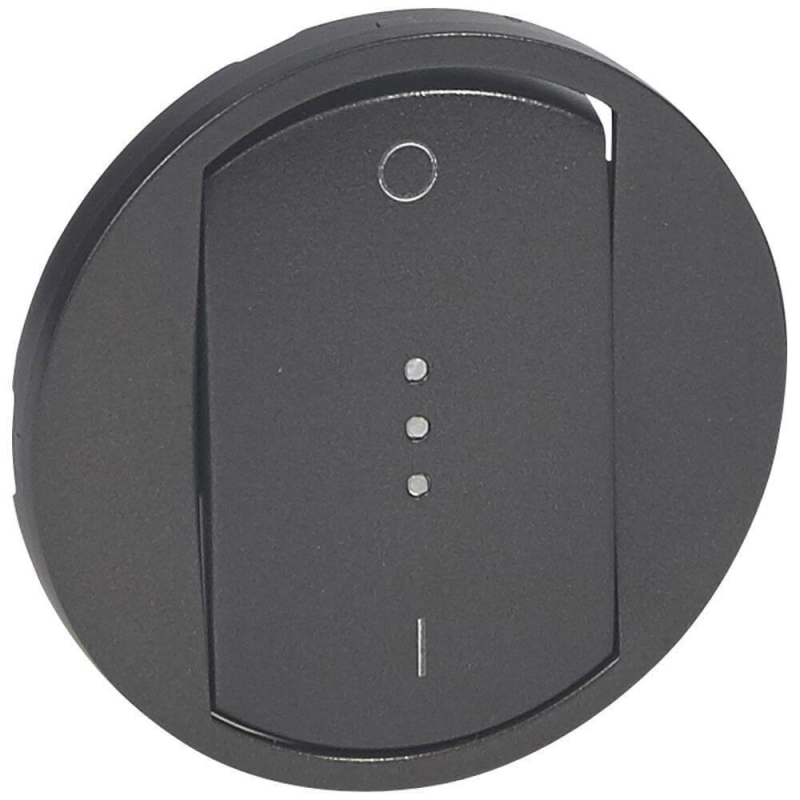 Лицевая панель Legrand Celiane выключателя одноклавишного с подсветкой графит 067923