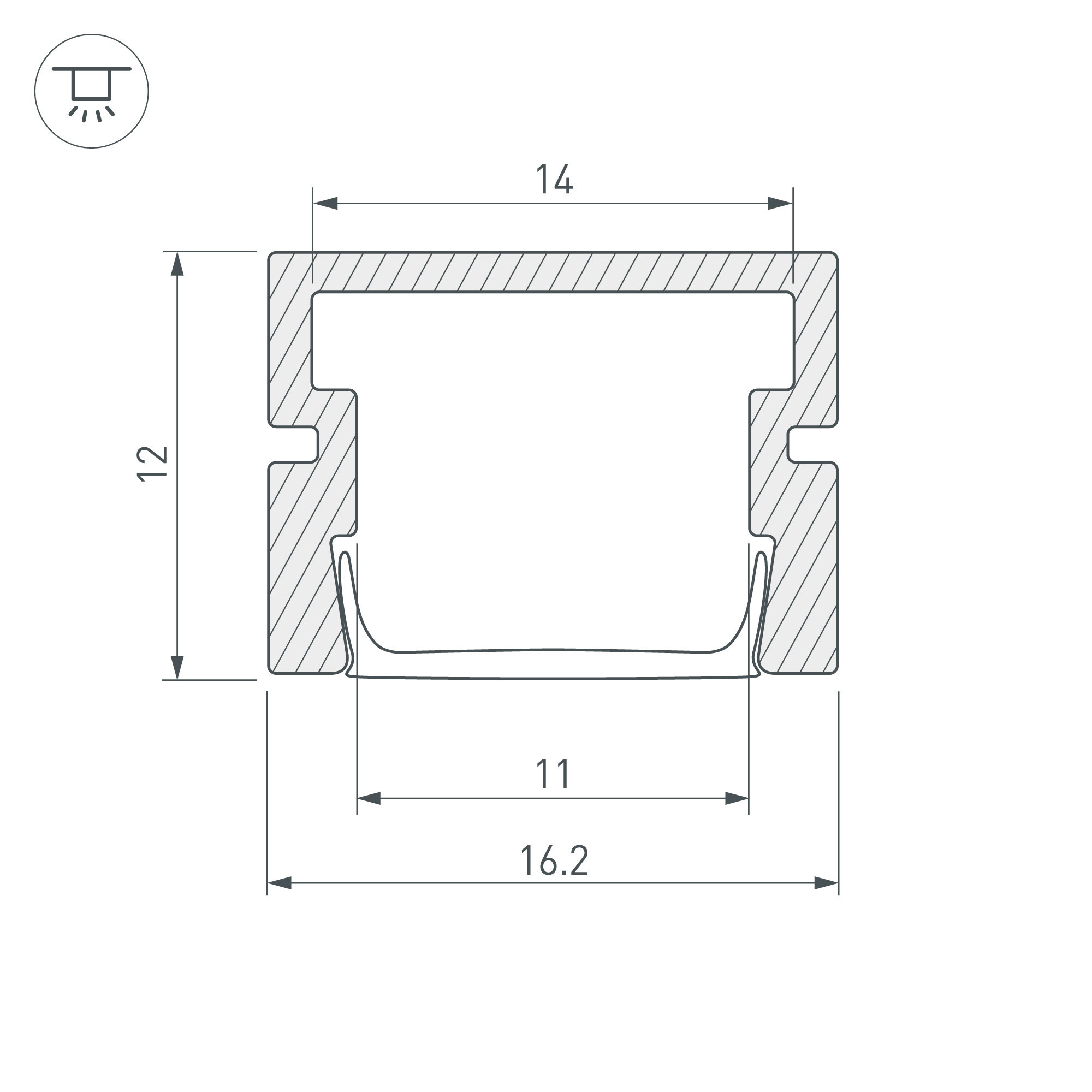 Алюминиевый профиль Arlight PDS-SM-3000 Anod 038815