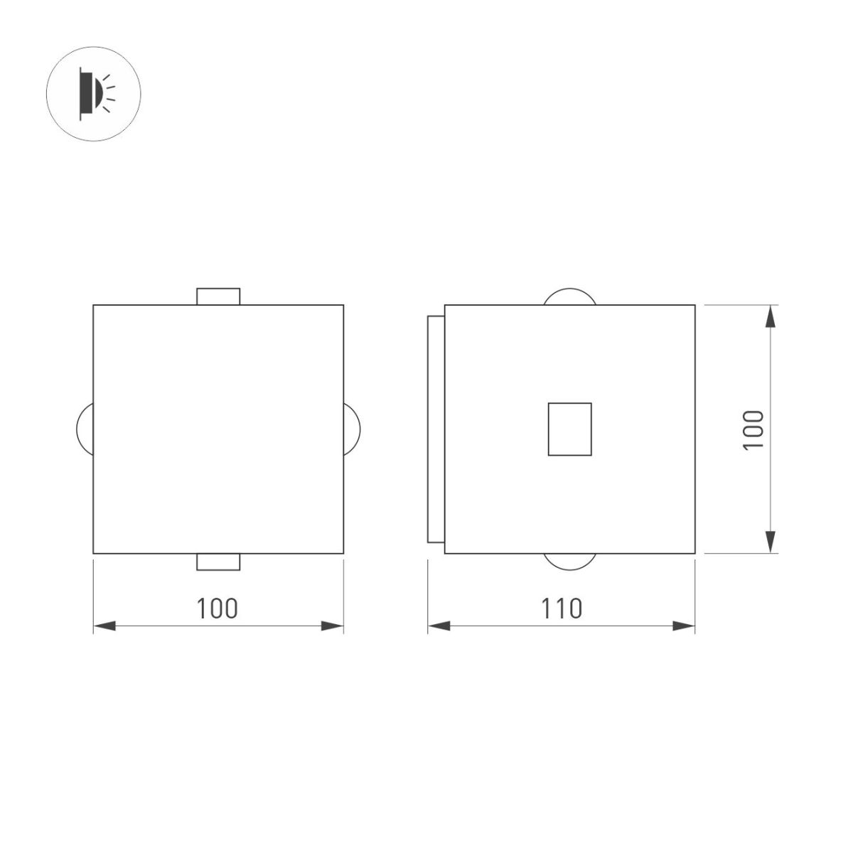 Уличный настенный светильник Arlight LGD-VERSATI-4x3W Day4000 (Серый, 4x3 deg, 230V) (IP65 Металл) 063581