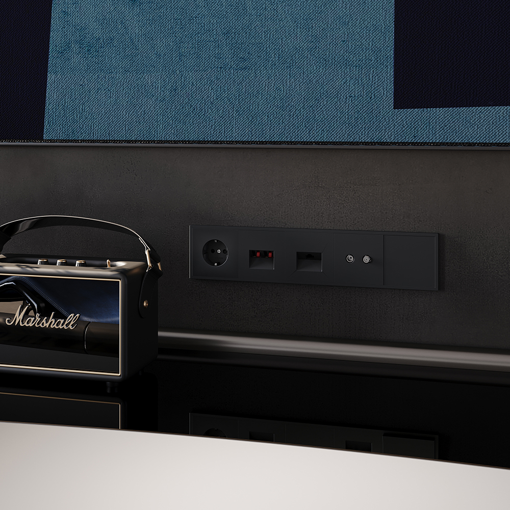 Розетка акустическая Voltum S70 VLS060308 (черный матовый)