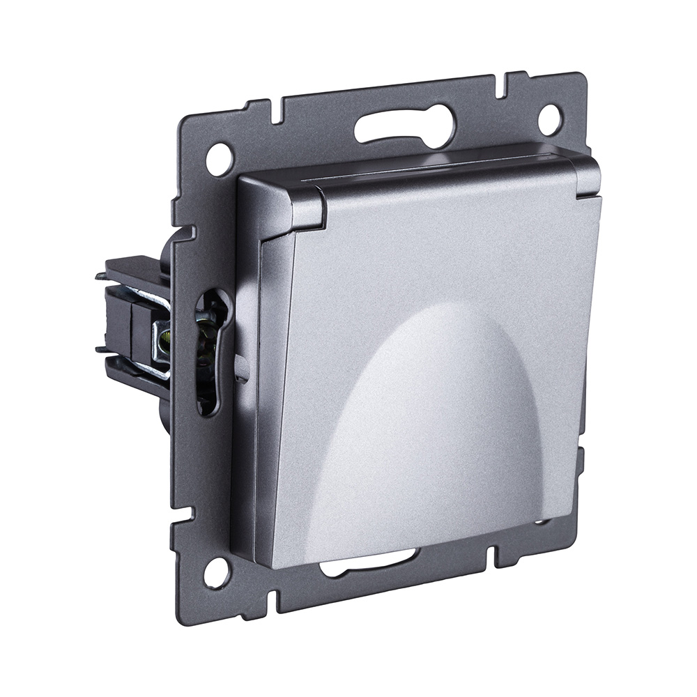 Розетка штепсельная SCHUKO 16A/250 В с крышкой, серый Kollinger REA-006GY для Aspekt, Eleganz, Reflex