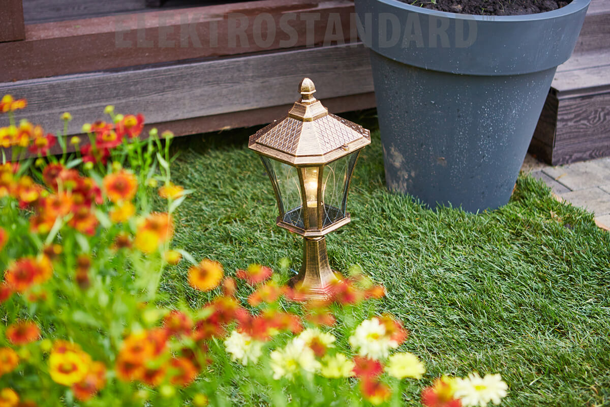 Уличный светильник Elektrostandard Virgo S черное золото 4690389064920