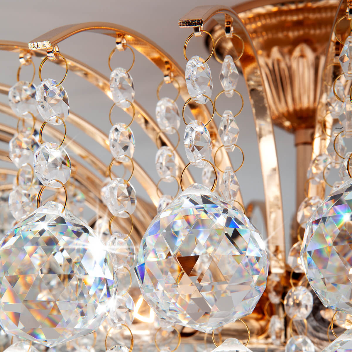 Потолочная люстра Eurosvet 3299/9 золото/прозрачный хрусталь Strotskis