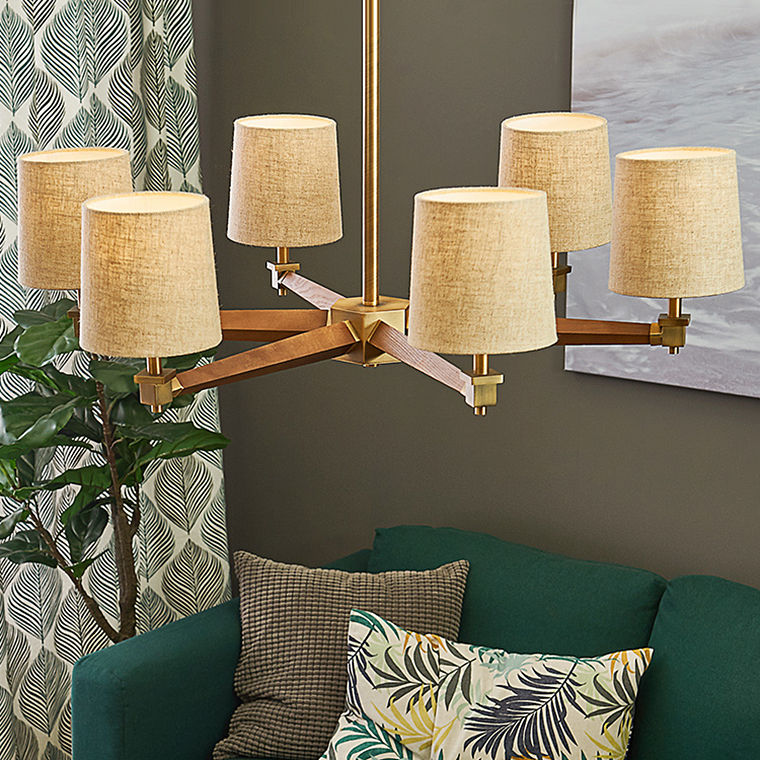 Люстра на штанге ImperiumLoft Stavra Jorgenson Beige/Light Wood 203573-26