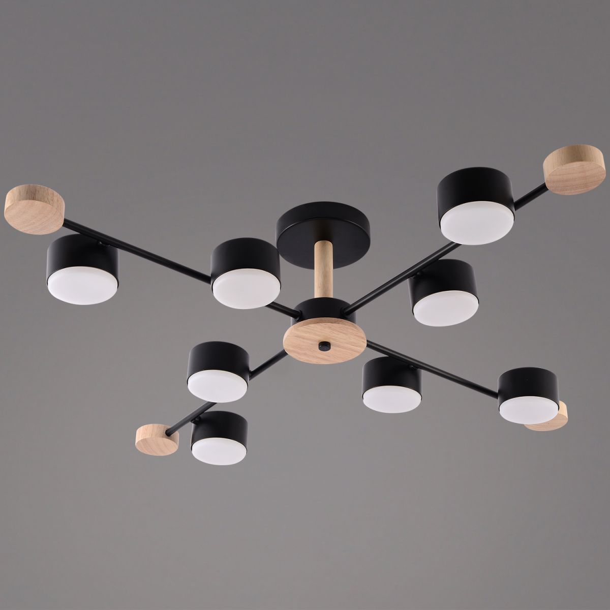 Люстра на штанге Reluce 03751-0.3-08 BK+WOOD GX53