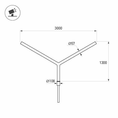 Кронштейн Arlight OXOR-SY2-3000x108-L1300 BLACK 051657