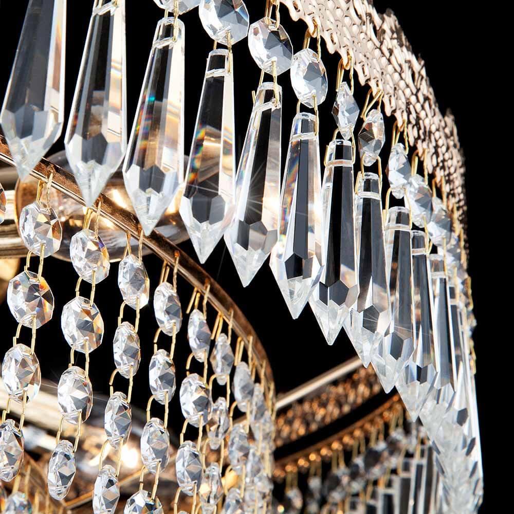 Потолочная люстра Eurosvet Diadema 10078/10 золото/прозрачный хрусталь Strotskis