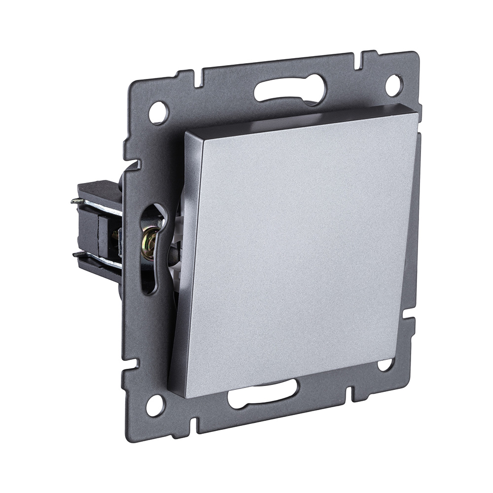 Выключатель кнопочный 1-клавишный 10А/250В, серый Kollinger REA-S-005GY для Aspekt, Eleganz, Reflex