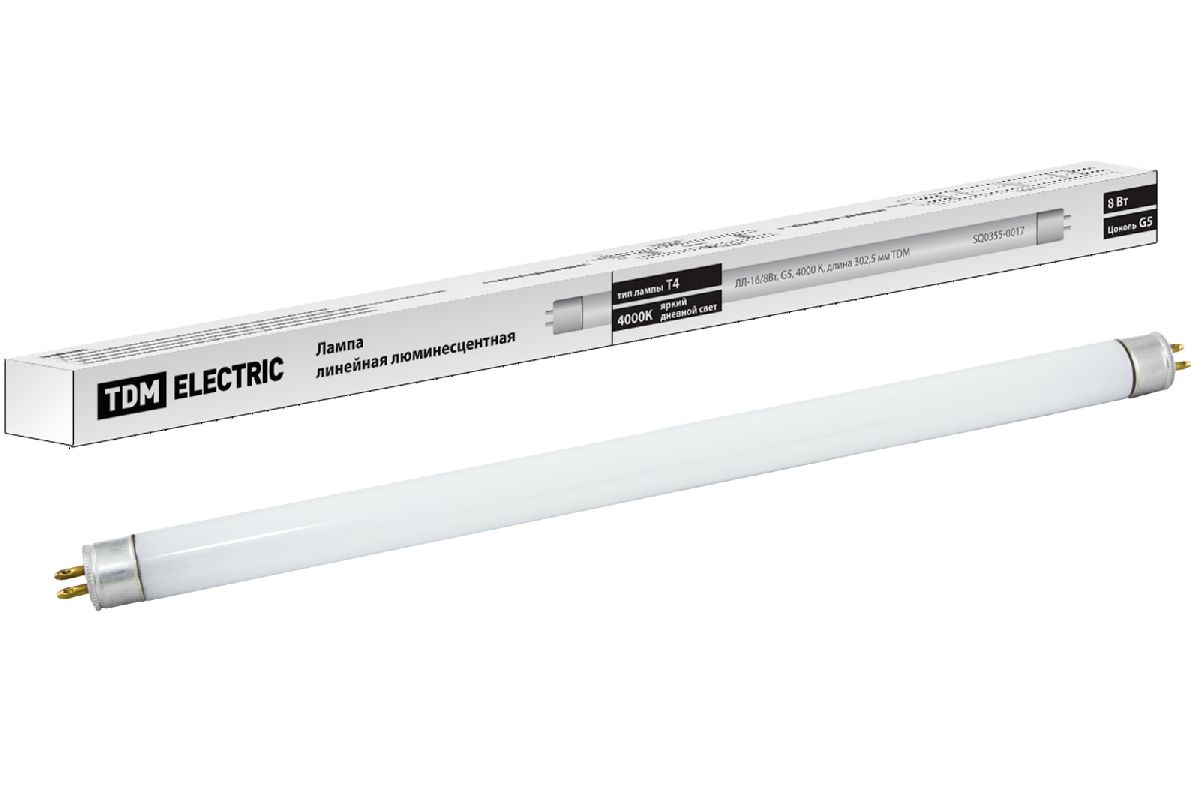 Лампа люминесцентная TDM Electric G5 8W 4000K белая SQ0355-0017