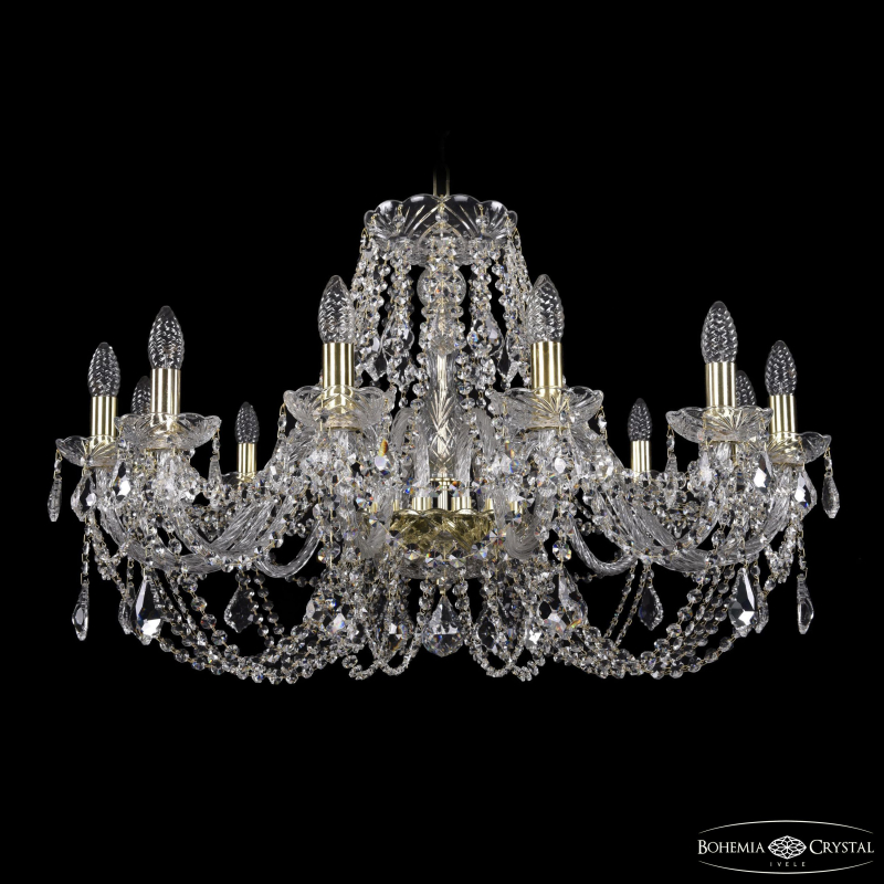 Подвесная люстра Bohemia Ivele Crystal 1406/12/300 G Leafs
