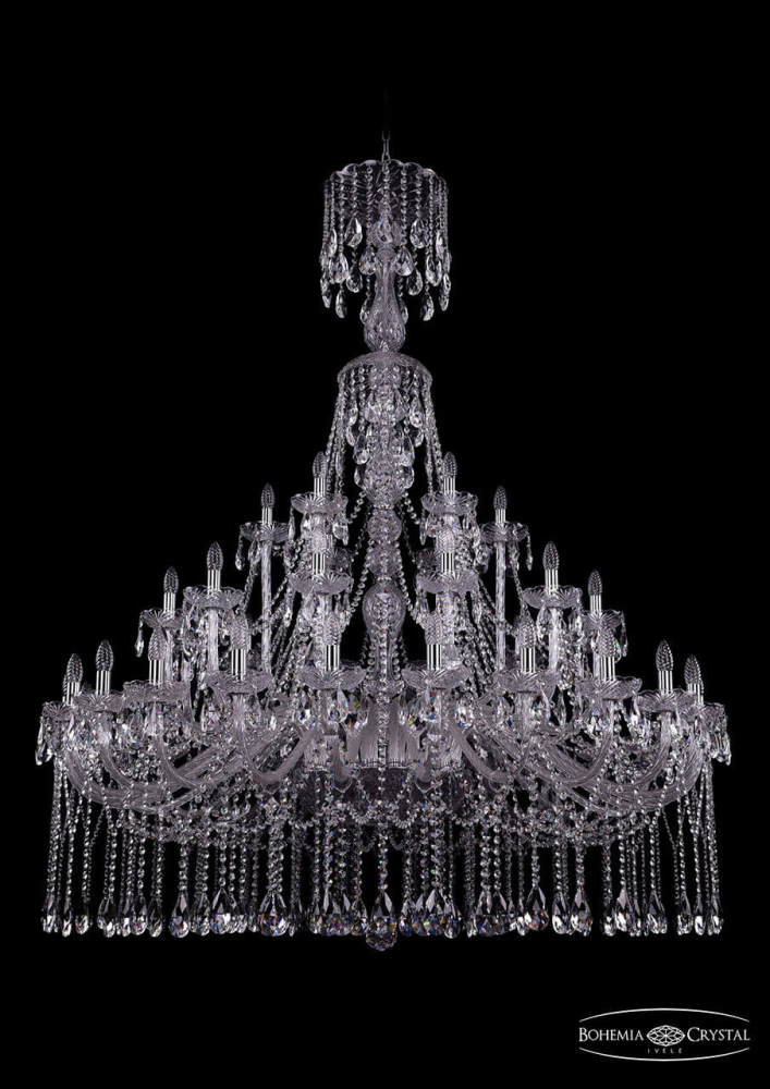 Подвесная люстра второго света Bohemia Ivele 1413/24+12+6/530/XL-176/Ni