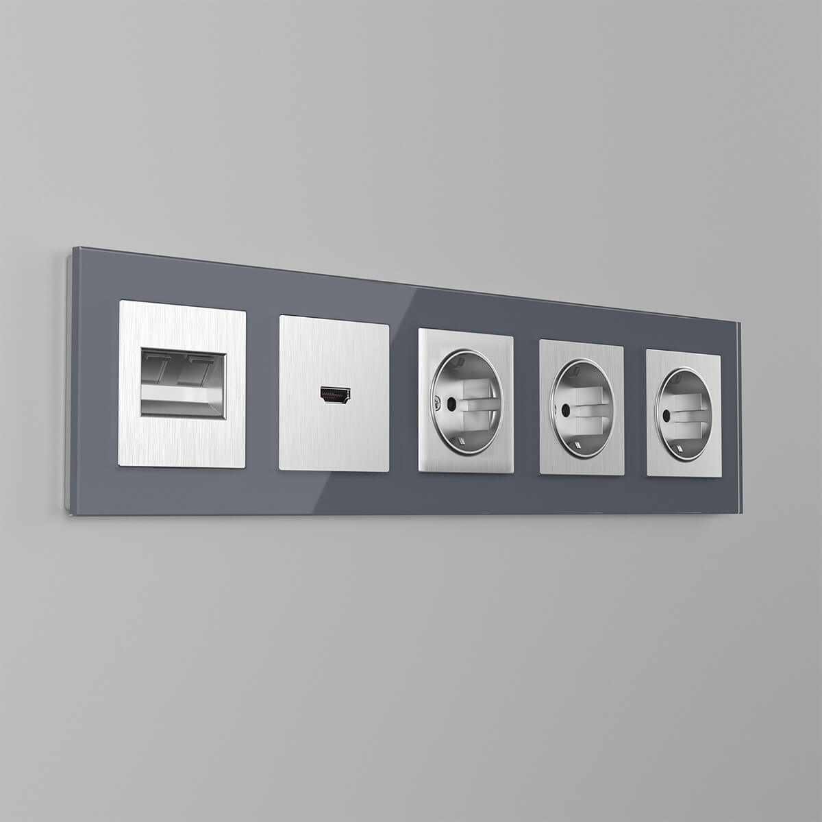 Накладка Werkel для розетки HDMI серебряный рифленый WL09-HDMI-CP 4690389128318