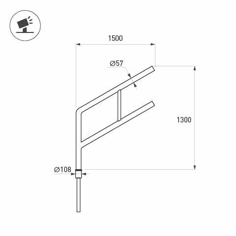 Кронштейн Arlight OXOR-SG2-1300x108-L1500 BLACK 051651