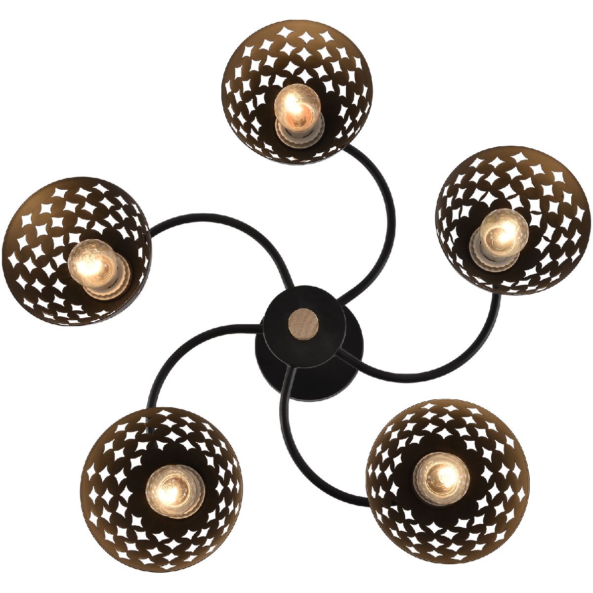 Люстра на штанге Reluce 01515-0.3-05 BK+WOOD