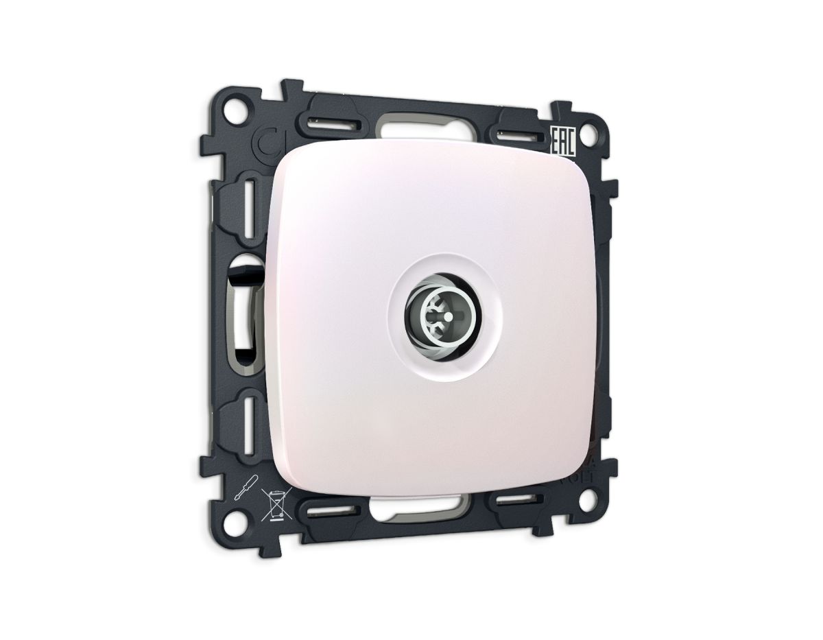 Комплект механизма TV розетки Ambrella Volt оконечной экранированной 5-1000MHz 3dB OMEGA MO213005 Жемчуг QUANT (OP2130, VM199)