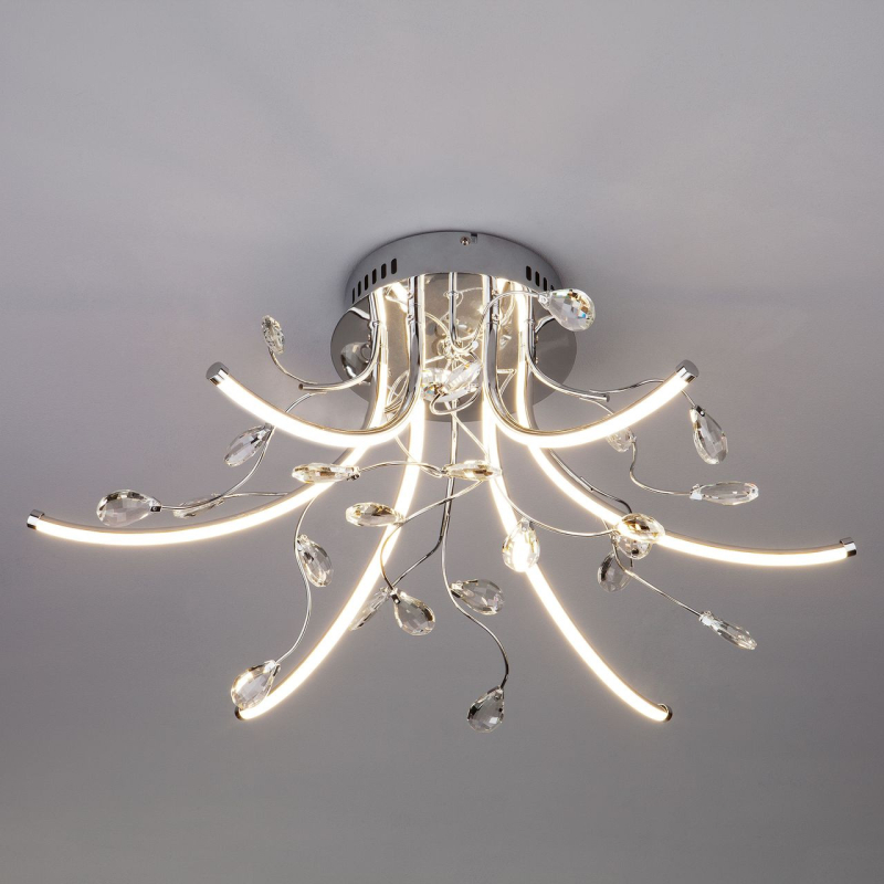 Потолочная светодиодная led люстра Eurosvet Sacura 90087/6 хром