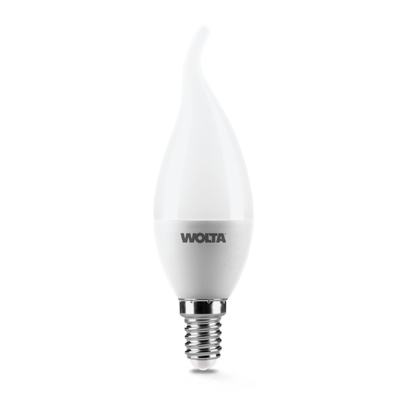 Светодиодная лампа WOLTA 7.5Вт 6500K E14 свеча на ветру матовая 25WCD7.5E14