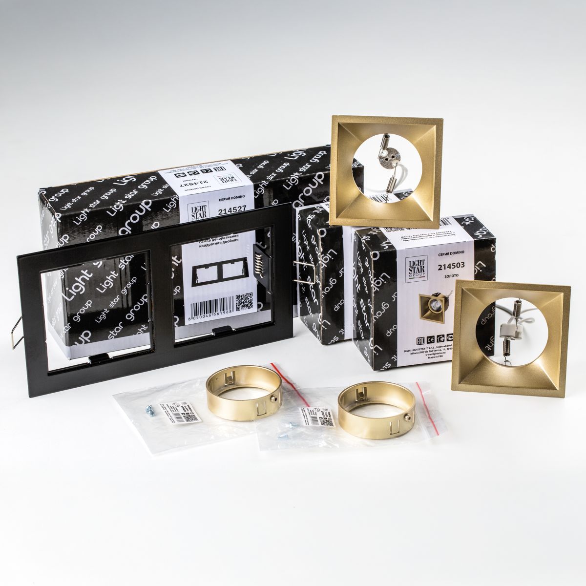 Встраиваемый светильник Lightstar Domino (214527+214503+214503+214003+214003) D5270303GMOD