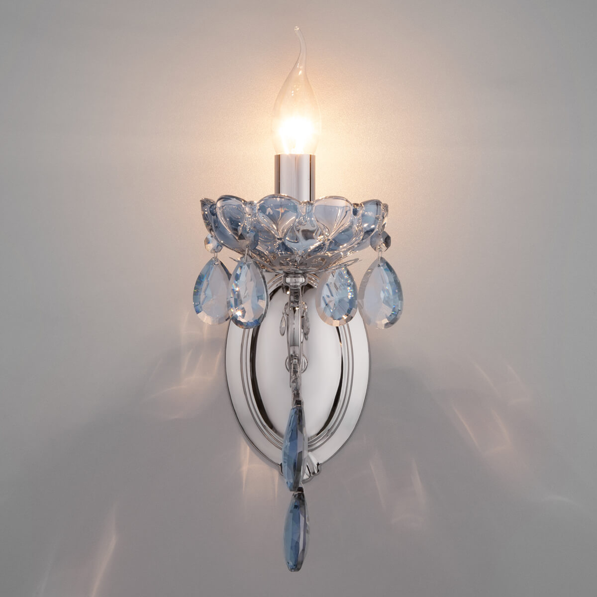 Бра Eurosvet 10109/1 хром/лазурный хрусталь Strotskis