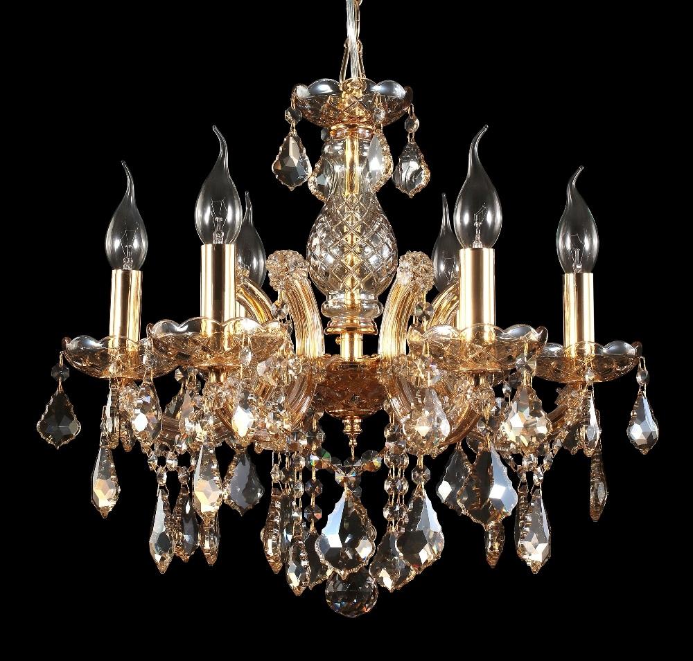 Подвесная люстра Crystal Lux Ines SP6 Gold/Amber