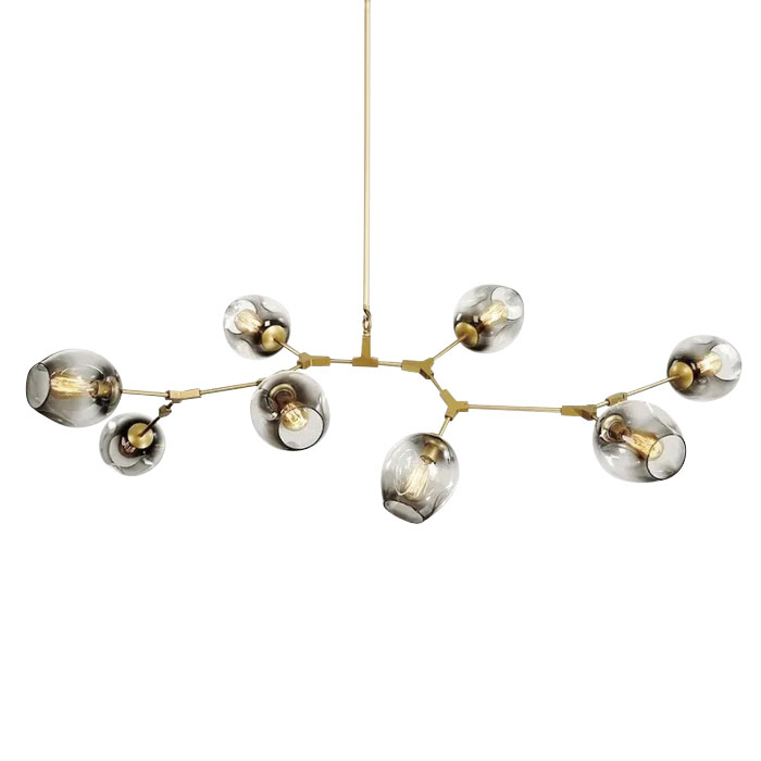 Люстра на штанге DeLight Collection Bubble 7058/8 gold/smoky