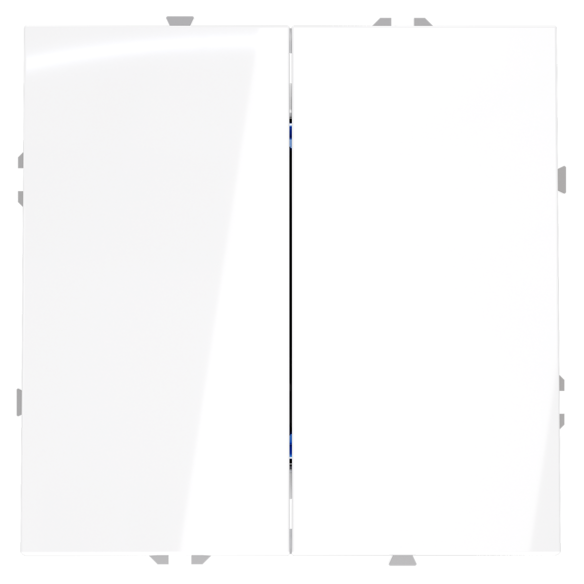 Перекрестный переключатель встраиваемый Voltum S70 двухклавишный 10А, (белый глянцевый) VLS020501