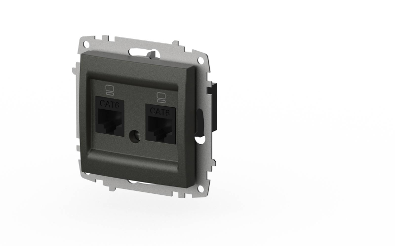 Розетка компьютерная двухместная ( Cat 6) ELBI Zena Vega 609-011100-248