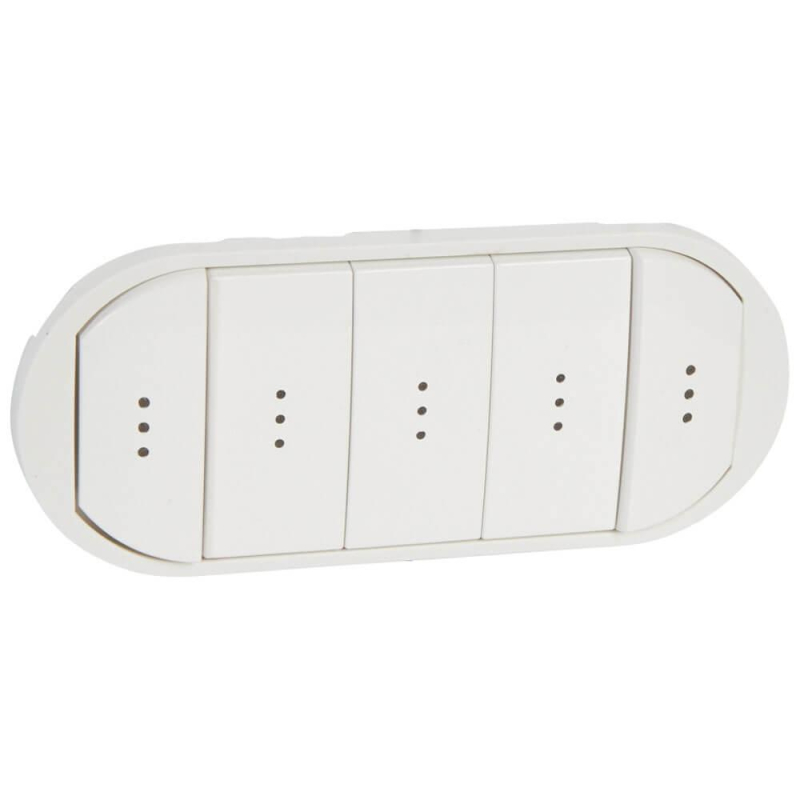 Лицевая панель Legrand Celiane выключателя пятиклавишного с подсветкой белая 068020