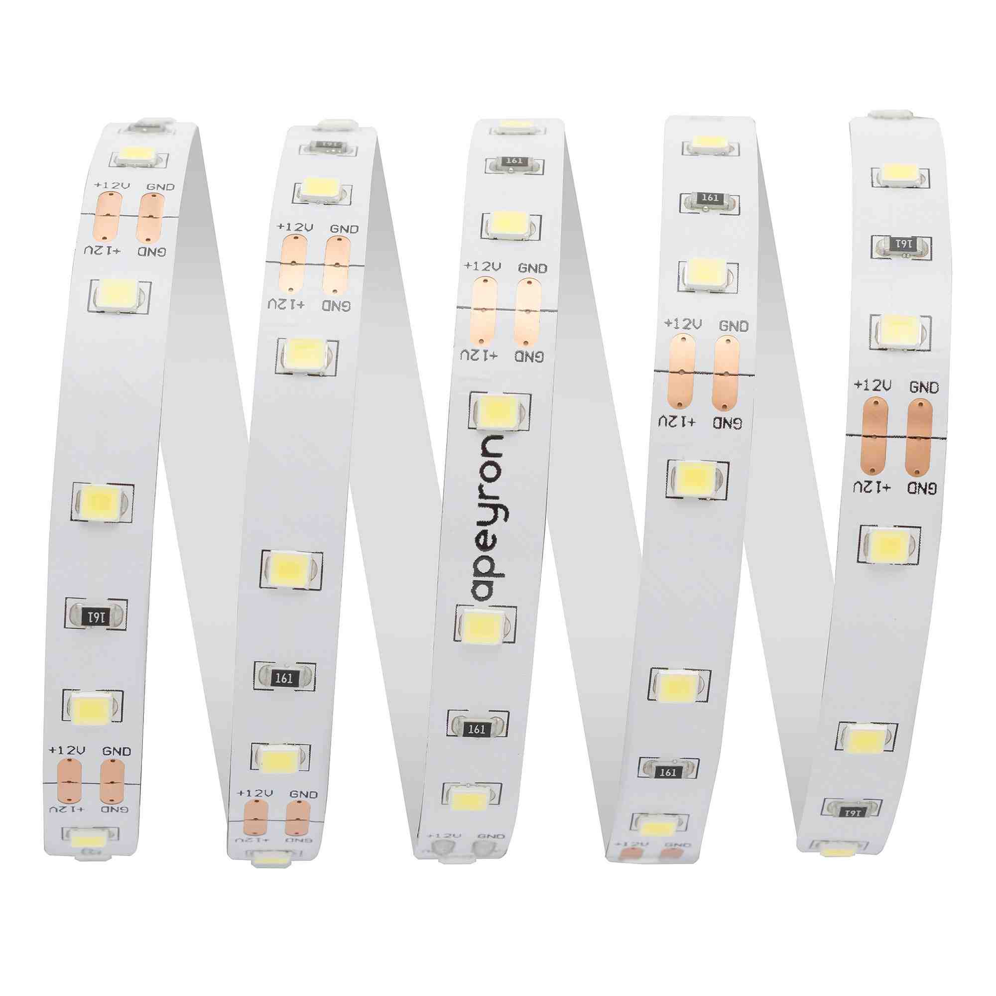 Светодиодная лента Apeyron 12В СТ 4,8Вт/м smd3528, 60д/м IP20 280Лм/м 5м 6500К 00-02