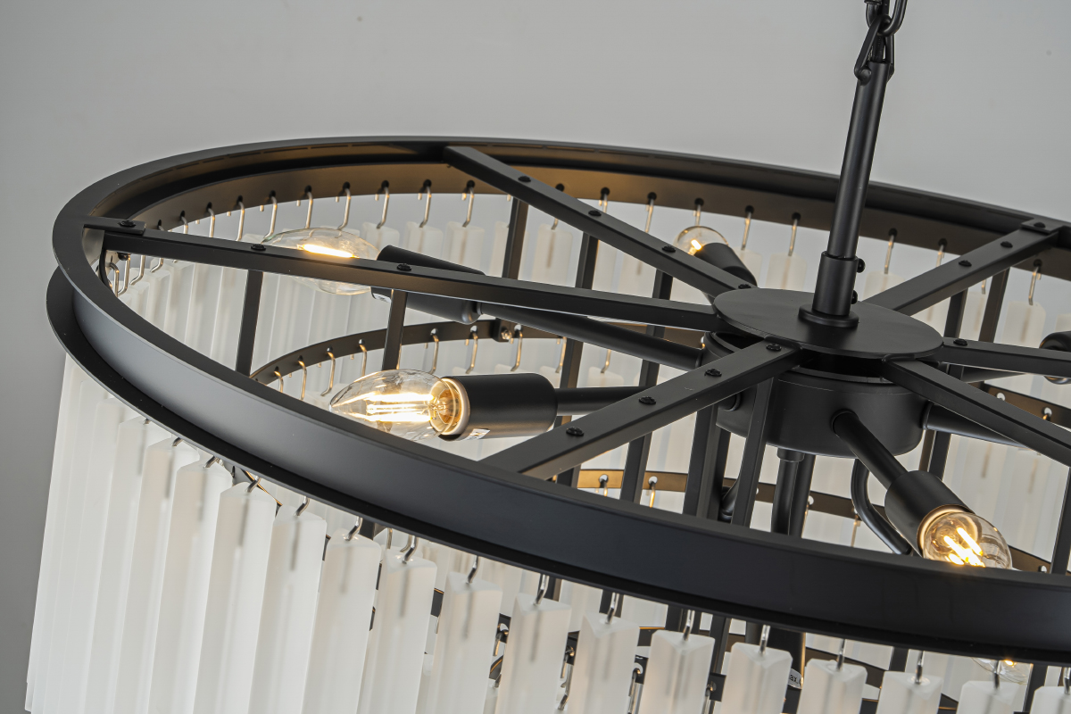 Подвесная люстра Delight Collection 1920s Odeon KR0387P-10A black/frost