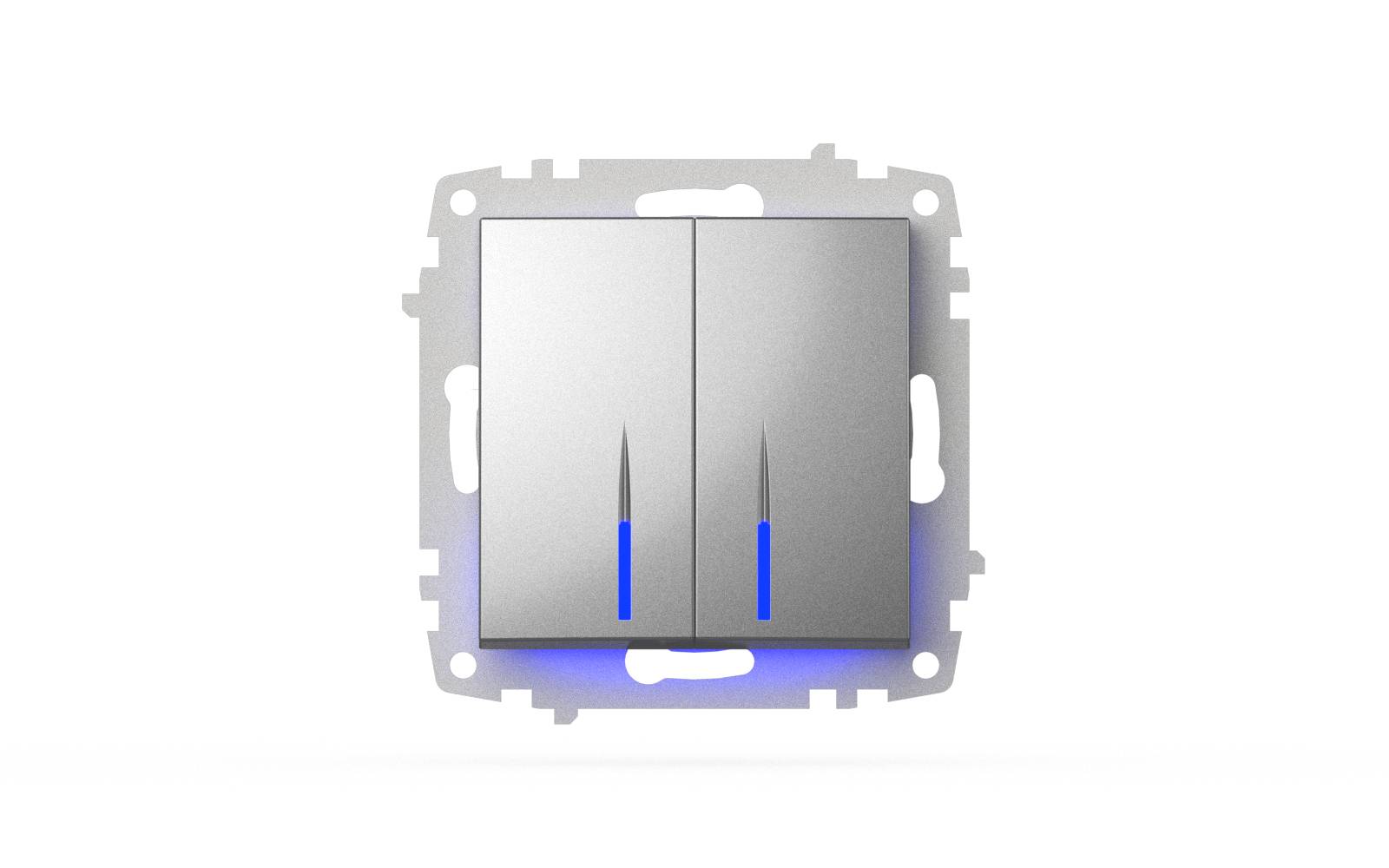 Выключатель двухклавишный с подсветкой ELBI Zena Vega 609-011000-203