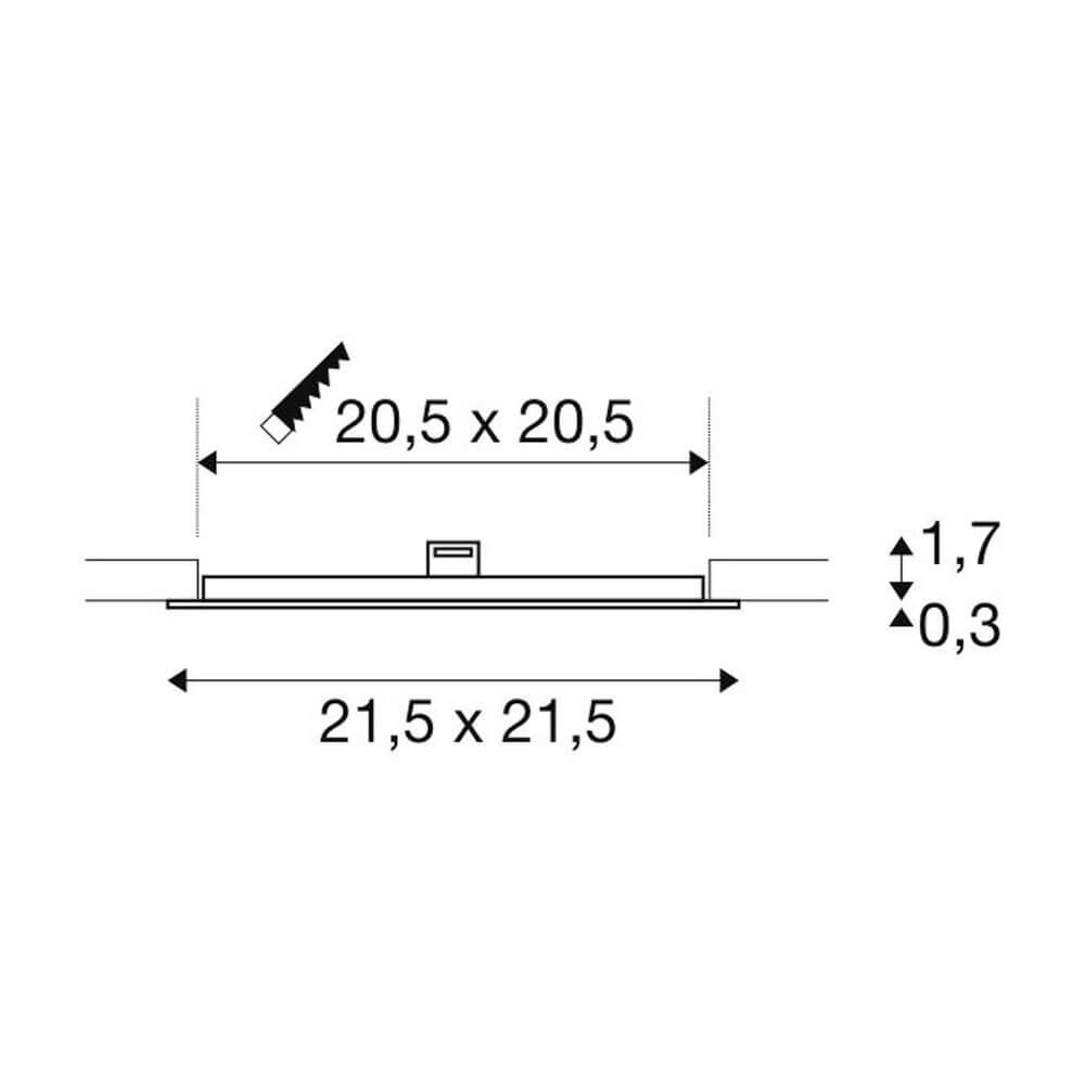 Встраиваемый светодиодный светильник SLV Senser Square 1003013