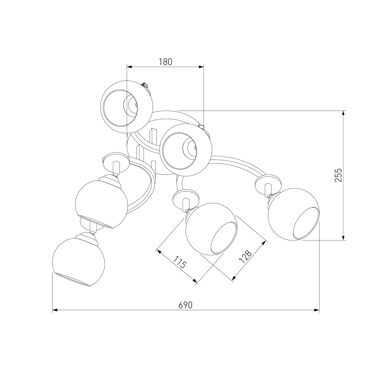 Спот Eurosvet 9643/6 алюминий/белый