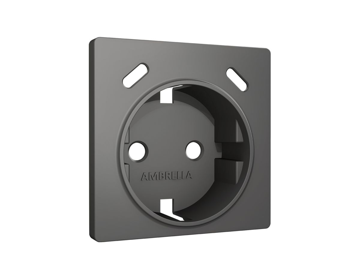 Лицевая панель Alfa (Антрацит серый) для электрической розетки с/з со шторками 2USB C+C Quant Ambrella Volt AP6605