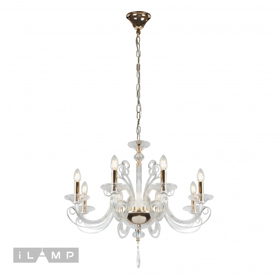 Подвесная люстра iLamp King P9372-8 GD