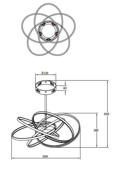 Подвесная люстра Rivoli Nodo 6002-303 Б0038148