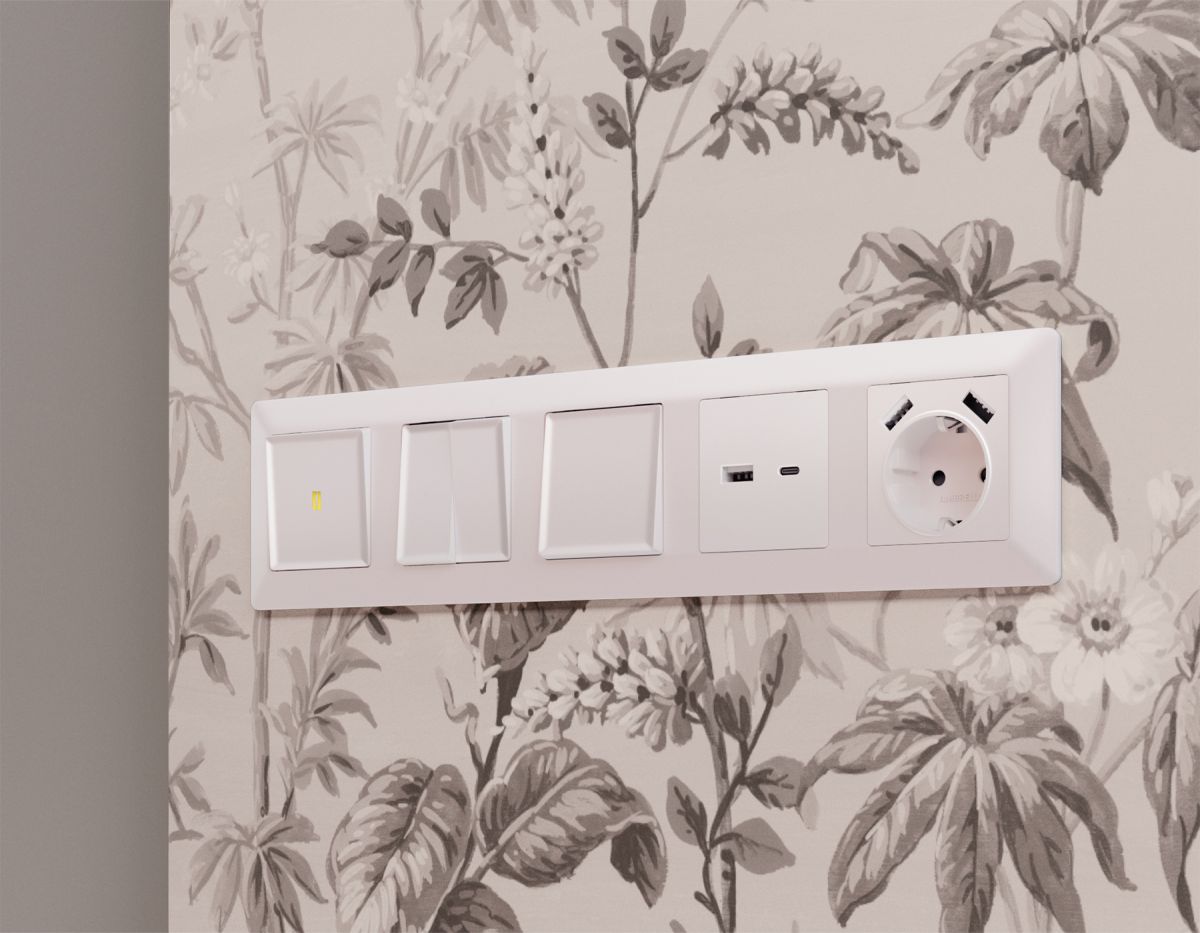 Комплект механизма 2-клавишного перекрестного выключателя 10A-250V Alfa Жемчуг Quant Ambrella Volt MA203030 (AP2030, VM125)