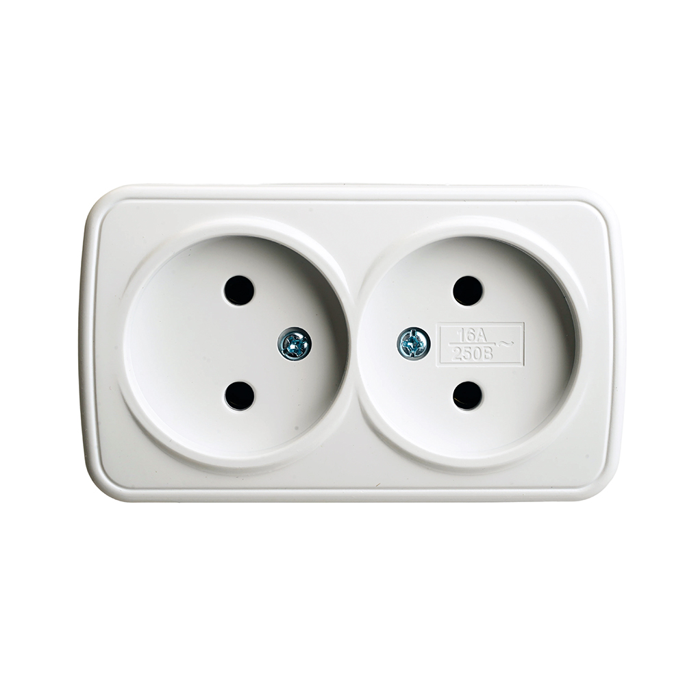 Розетка накладная 2-местная Stekker Basic PST10-502-20 50075